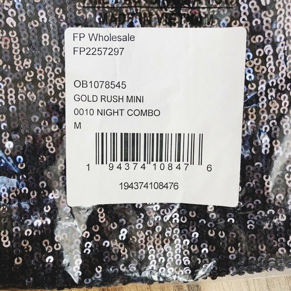 Free People Sequin Gold Rush Mini Night Combo M - Picture 4 of 13